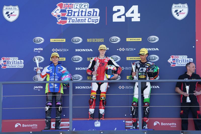 R&G British Talent Cup: Surowiak steals Race Two win in three-man battle to the line