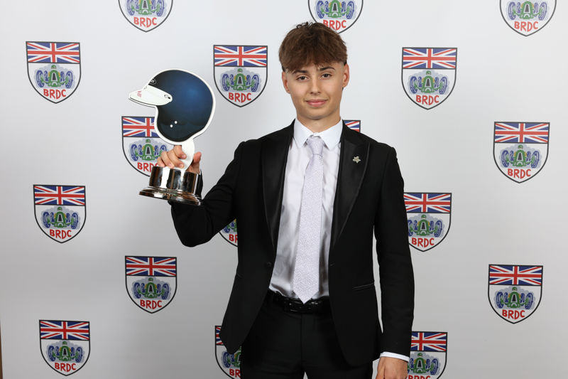 GB3 champion Louis Sharp receives Jim Clark Trophy at BRDC Awards