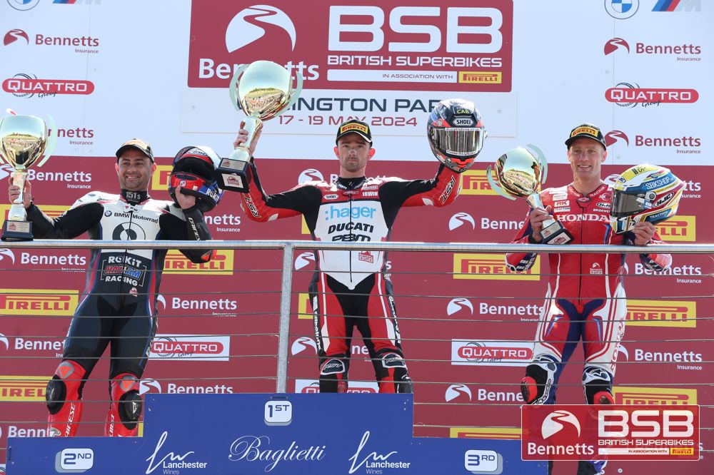 Irwin adds to winning tally by 0.035s from Haslam in race two at Donington Park