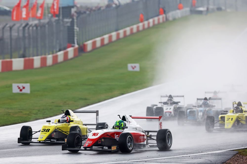 Granfors splashes to GB4 race two victory at Donington Park